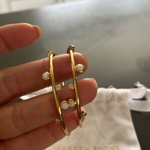 Elizabeth Stone opal hoop earrings
